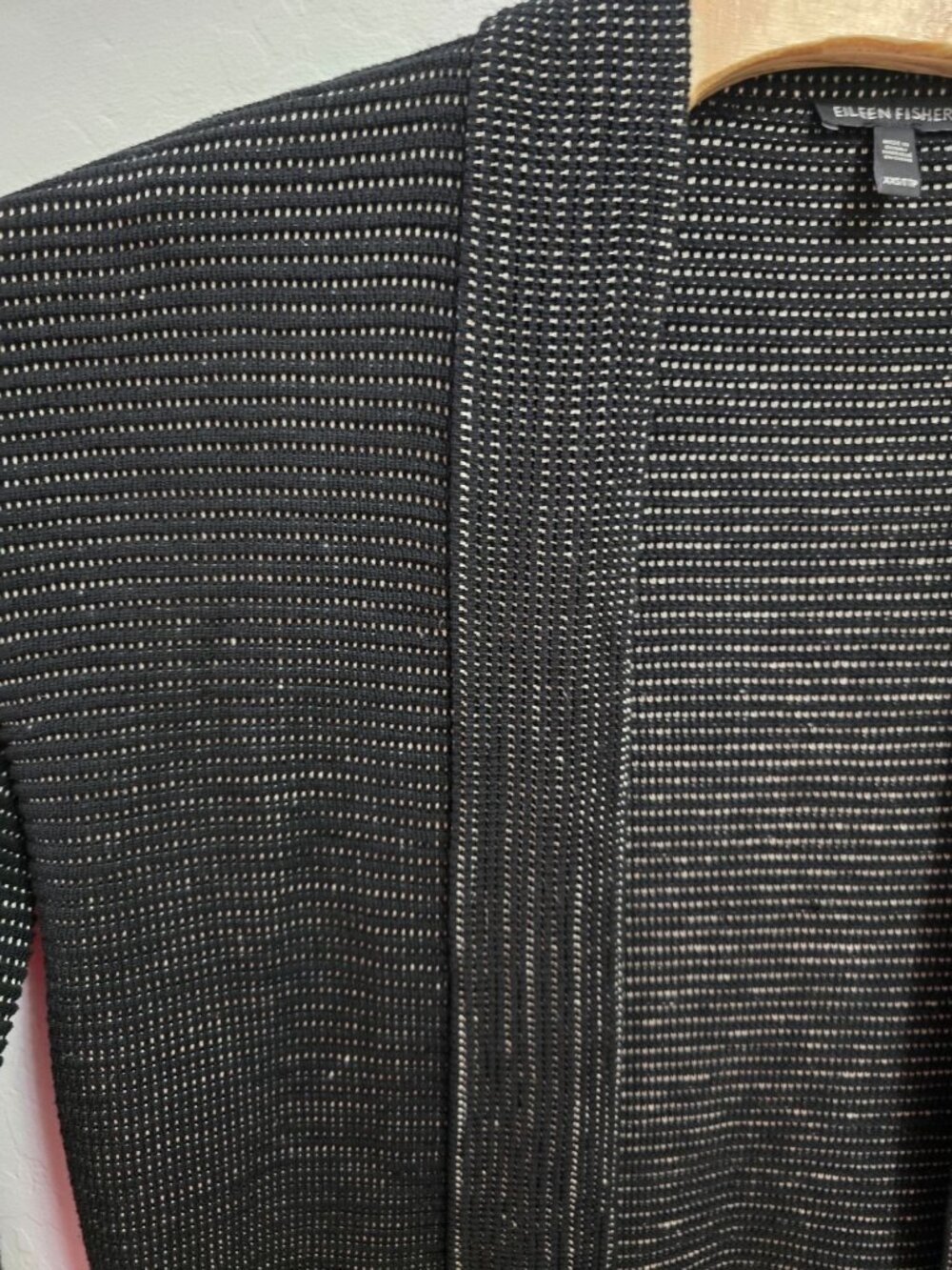 Eileen Fisher Black Kimono Open Front Cardigan XXS Organic Silk Blend READ - Picture 2 of 7